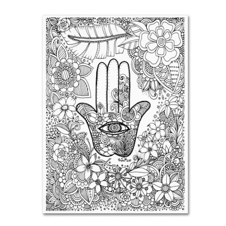 Trademark Fine Art KCDoodleArt 'Hamsa Hand' Canvas Art, 14x19 ALI3545-C1419GG